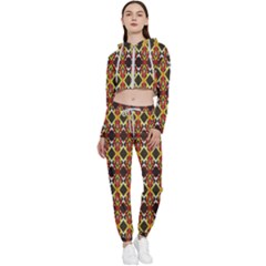 Colorful Geometric Pattern Design Cropped Zip Up Lounge Set by ExtraAwesomeSauce