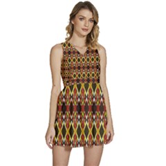 Colorful Geometric Pattern Design Sleeveless High Waist Mini Dress by ExtraGoodSauce