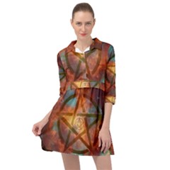 Enchanted Nebula Pentagram Art Mini Skater Shirt Dress by ExtraGoodSauce