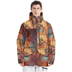 Enchanted Nebula Pentagram Art Men s Multi Pockets Zip Ski And Snowboard Waterproof Breathable Jacket by ExtraAwesomeSauce