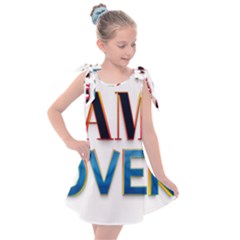 Game Over Text Design  Kids  Tie Up Tunic Dress by 7223056