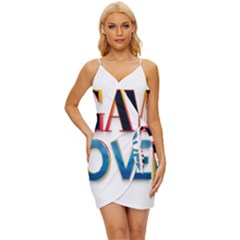 Game Over Text Design  Wrap Tie Front Dress by 7223056