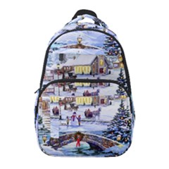 Icy Lights, Art, Christmas, Houses Carry-on Travel Backpack by kyorashop23