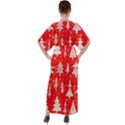 White And Red Trees, Adoxali, Christmas V-Neck Boho Style Maxi Dress View2