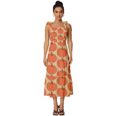 Cute Pumpkin Tie-strap Tiered Midi Chiffon Dress by ConteMonfrey