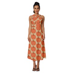 Cute Pumpkin Sleeveless Cross Front Cocktail Midi Chiffon Dress by ConteMonfrey