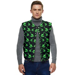 Green Neon Dinos Men s Button Up Puffer Vest	 by ConteMonfrey