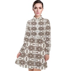 Snake Skin Brown Long Sleeve Chiffon Shirt Dress by ConteMonfrey