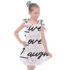 Live Love Laugh Monsteras Kids  Tie Up Tunic Dress by ConteMonfrey