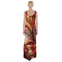 Forest Path Red Nature Thigh Split Maxi Dress View2