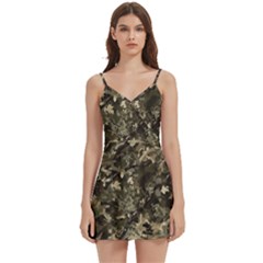 Camouflage Army Survival Uniform Body Wrap Sleeveless V-neck Mini Dress by Posterlux