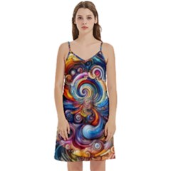 Dynamic Color Vortex Mini Camis Dress With Pockets by ExtraGoodSauce