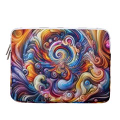 Dynamic Color Vortex 14  Vertical Laptop Sleeve Case With Pocket by ExtraAwesomeSauce