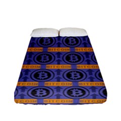 Bitcoin Logo Pattern Fitted Sheet (full/ Double Size) by ExtraGoodSauce