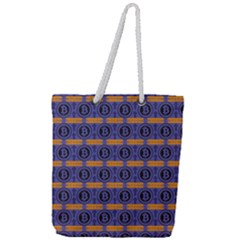 Bitcoin Logo Pattern Full Print Rope Handle Tote (large) by ExtraAwesomeSauce