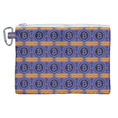 Bitcoin Logo Pattern Canvas Cosmetic Bag (xl) by ExtraAwesomeSauce