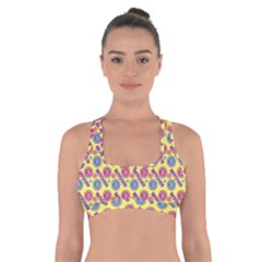 Colorful Bitcoin Pattern Cross Back Sports Bra by ExtraAwesomeSauce