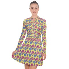 Colorful Bitcoin Pattern Long Sleeve Panel Dress by ExtraAwesomeSauce