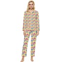 Colorful Bitcoin Pattern Womens  Long Sleeve Velvet Pocket Pajamas Set View1