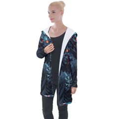 Cyberpunk Demon Samurai Longline Hooded Cardigan by AwesomeSauce