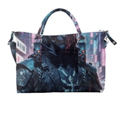 Cyberpunk Demon Samurai Carry-on Travel Shoulder Bag by AwesomeSauce