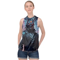 Cyberpunk Demon Samurai High Neck Satin Top by AwesomeSauce