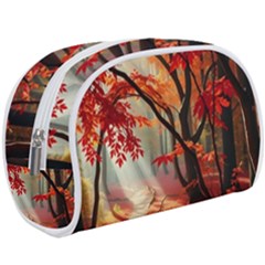 Forest Path Red Nature Make Up Case (large) by Bedest