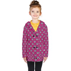 Calavera Cat Art Pattern Kids  Double Breasted Button Coat by ExtraGoodSauce