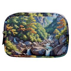 Serene Mountain Waterfall Landscape Make Up Pouch (small) by ExtraAwesomeSauce