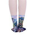 Serene Mountain Waterfall Landscape Smooth Crew Length Tube Socks View4