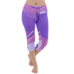 Colorful Labstract Wallpaper Theme Lightweight Velour Capri Yoga Leggings by Apen