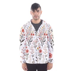 Flowers Design Floral Men s Hooded Windbreaker by Posterlux