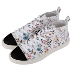 Flowers Design Floral Men s Mid-top Canvas Sneakers by Posterlux