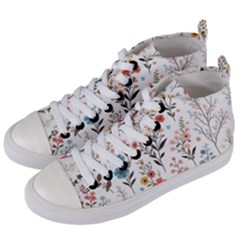 Flowers Design Floral Women s Mid-top Canvas Sneakers by Posterlux