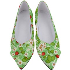 Strawberries Pattern Seamless Women s Bow Heels by Posterlux