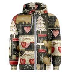 Christmas Reindeer Men s Zipper Hoodie by Posterlux