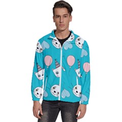 Birtay Cats Bunnies, Koteto Men s High Neck Windbreaker by kyorashop23