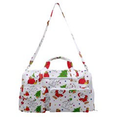 Christmas Pattern, Pattern, Christmas Sports Gym Duffle Bag With Shoe Compartment by kyorashop23