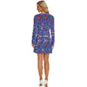 Grateful Dead Dancing Bears Pattern Long Sleeve Deep V Mini Dress  View4