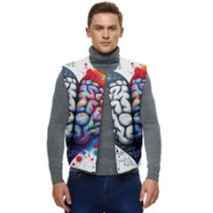 Brain Heart Math Men s Button Up Puffer Vest	 by Salmanaz77