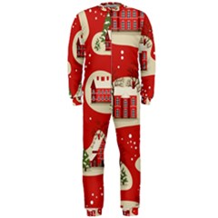 Christmas New Year Seamless Pattern Onepiece Jumpsuit (men) by Ket1n9