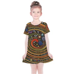 Swirl Vortex Emoji Cyclone Motion Art Kids  Simple Cotton Dress by Paksenen