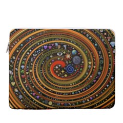 Swirl Vortex Emoji Cyclone Motion Art 15  Vertical Laptop Sleeve Case With Pocket by Paksenen