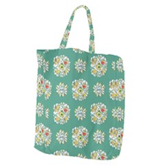 Retro 1960s Flowers Pattern 2 Giant Grocery Tote by violetheavensky