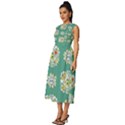 Retro 1960s Flowers Pattern 2 Sleeveless Round Neck Midi Dress View2