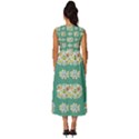 Retro 1960s Flowers Pattern 2 Sleeveless Round Neck Midi Dress View4