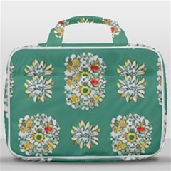 Retro 1960s Flowers Pattern 2 Travel Toiletry Bag With Hanging Hook by violetheavensky