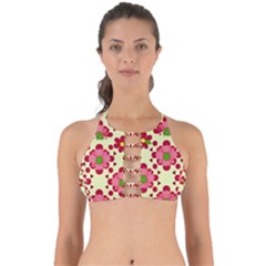 Retro 1960s Flowers Pattern 4 Perfectly Cut Out Bikini Top by violetheavensky