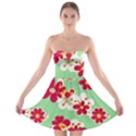 Retro 1960s Flowers Pattern Strapless Bra Top Dress View1