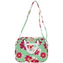 Retro 1960s Flowers Pattern Rope Handles Shoulder Strap Bag View3